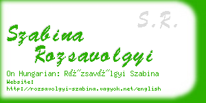 szabina rozsavolgyi business card